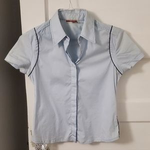 Prada women's blue button up dress shirt / blouse - size small